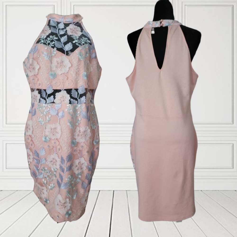 Kimcine Curve High Neck Lace Dress